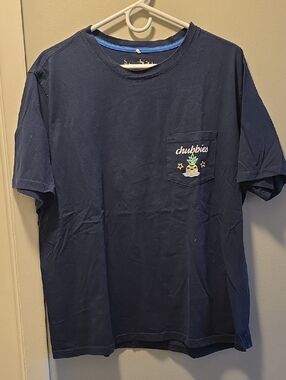 chubbies Navy Short-Sleeve Pocket Tee with Pineapple Patch